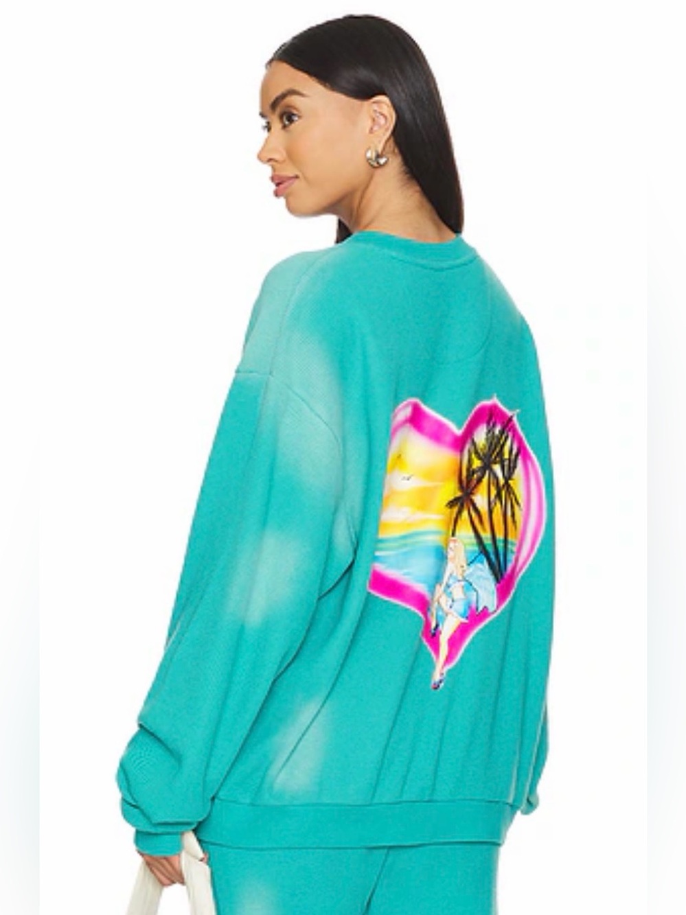 Boys Lie Mint Razzle Dazzle V4 Kara Crewneck Thermal Sweater Size S/M